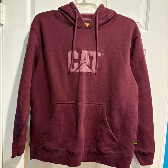 CAT workwear Caterpillar  sweatshirt hoodie women’s maroon sz S - Picture 1 of 6
